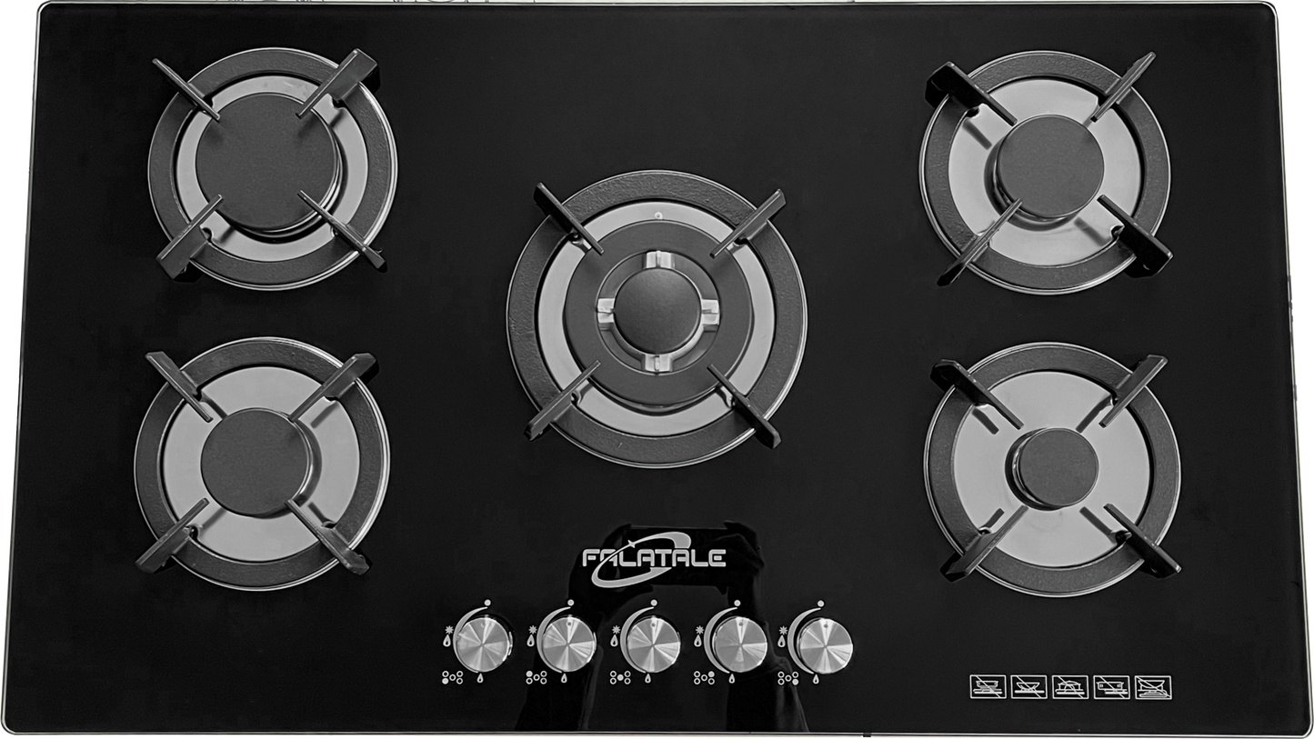 Anafe Con Alimentación A Gas Color Negro5 Hornallas Falatale