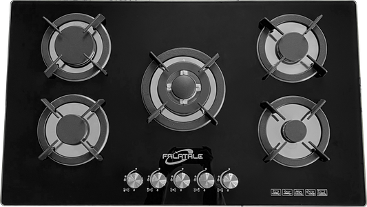 Anafe Con Alimentación A Gas Color Negro5 Hornallas Falatale