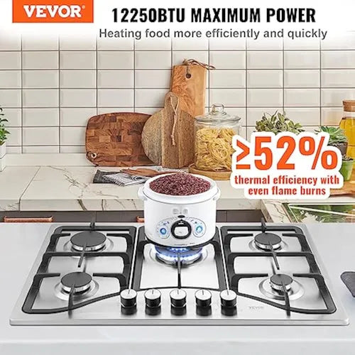 Encimera A Gas Acero Inoxidable Premium Line 5 Platos