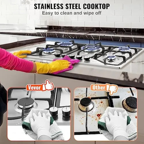 Encimera A Gas Acero Inoxidable Premium Line 5 Platos