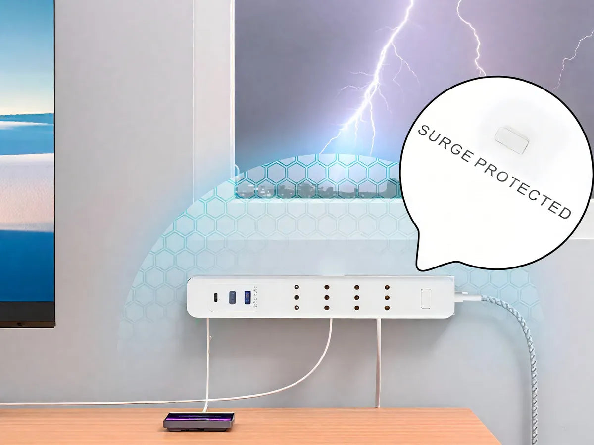 Alargador 4 Enchufes +rápida 20w ,1type C+2usb Protección