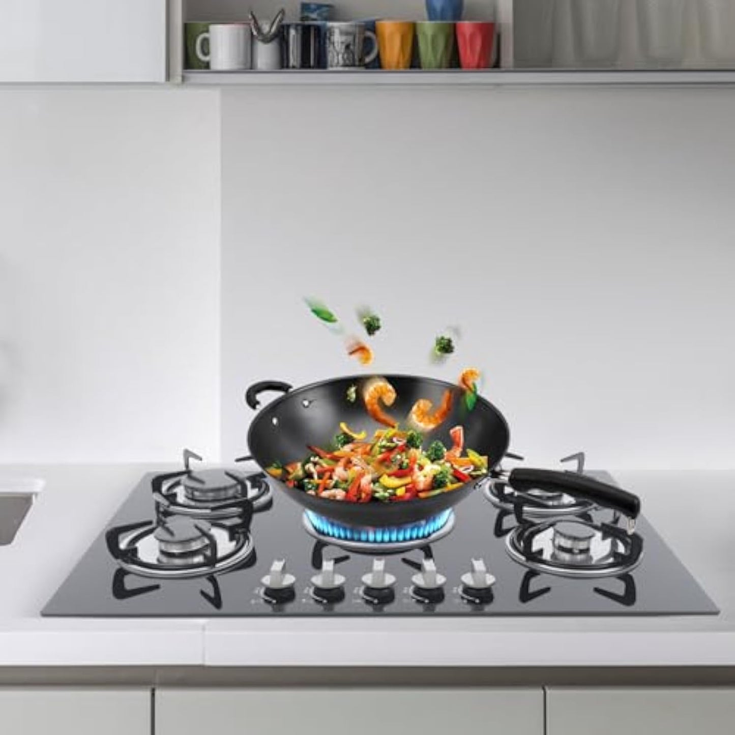 Anafe Con Alimentación A Gas Color Negro5 Hornallas Falatale